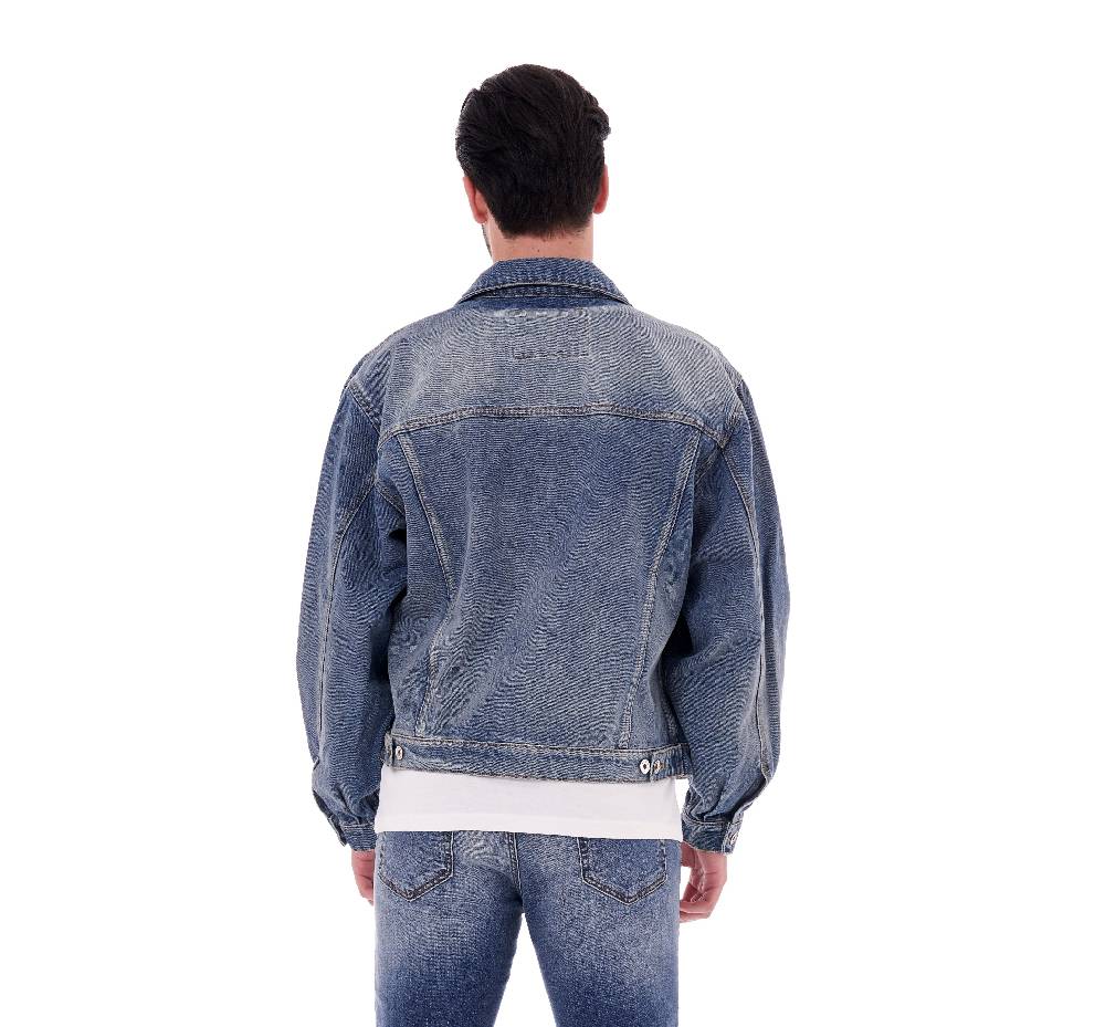 Pop84 Giubbino jeans over fit lavaggio vintage In Vendita