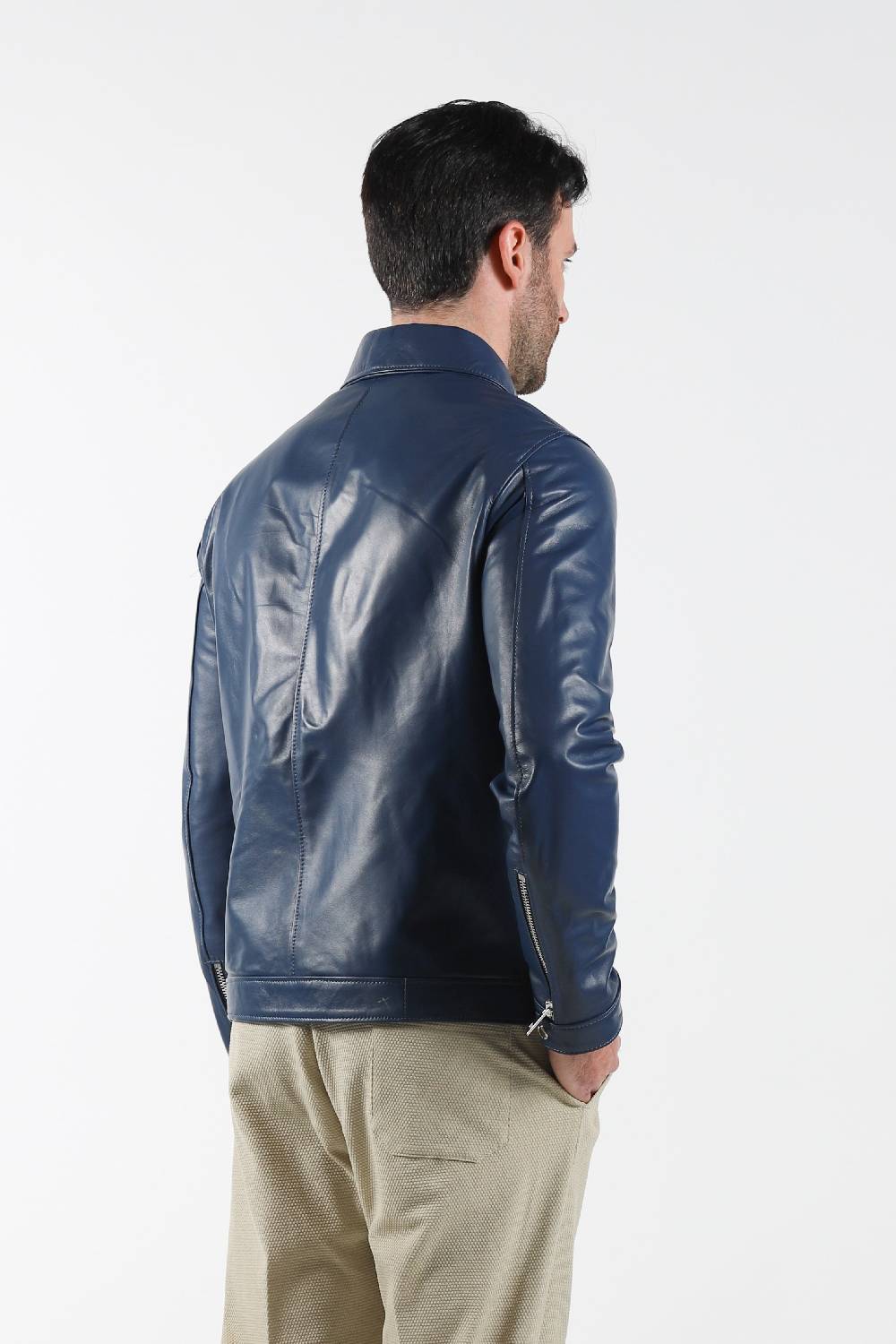 Primo Emporio Giubbino in Pelle modello camicia - Blue Offerte