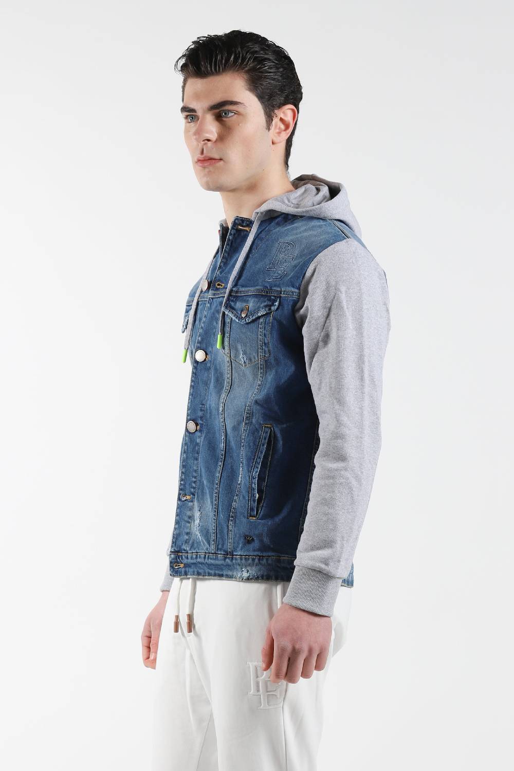 Primo Emporio Giubbino jeans con Cappuccio maniche in Felpa Acquista Ora