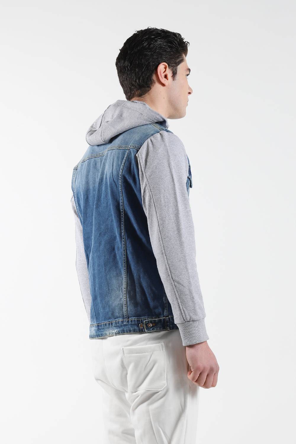 Primo Emporio Giubbino jeans con Cappuccio maniche in Felpa Acquista Ora