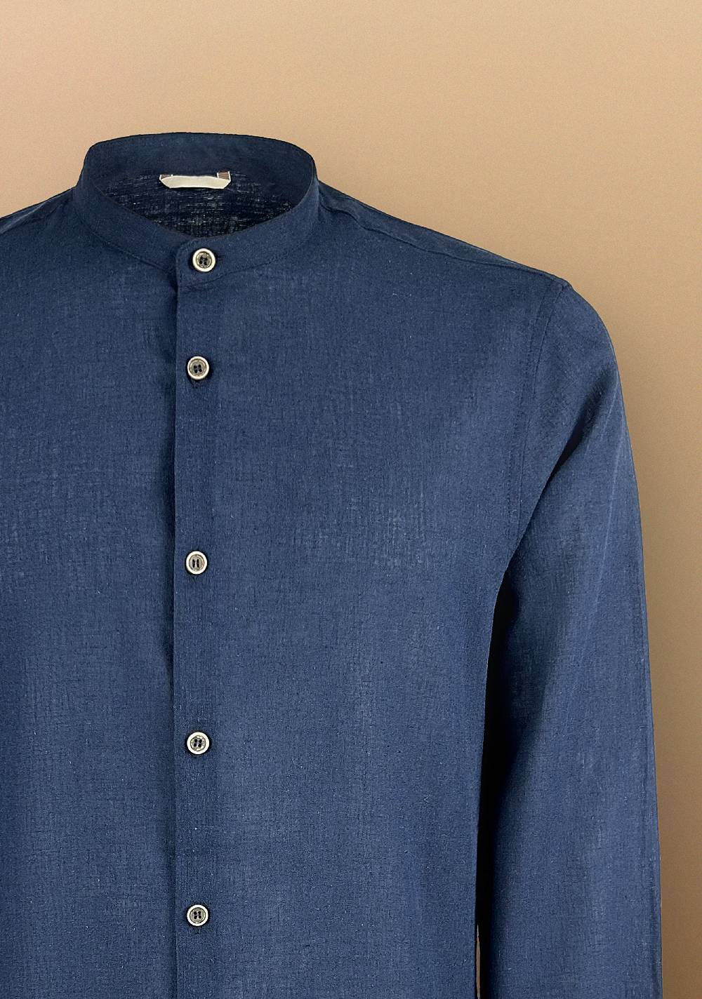 Primo Emporio Camicia Lino Manica Lunga Collo Coreano Novità
