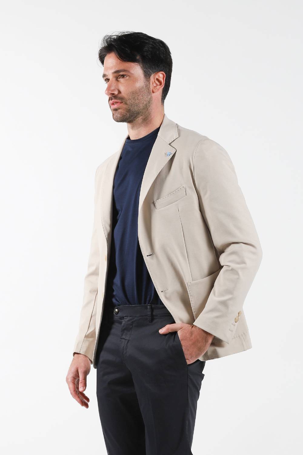 Primo Emporio Giacca monopetto Tessuto elastico Punto Milano -Sabbia Fino Al -60%