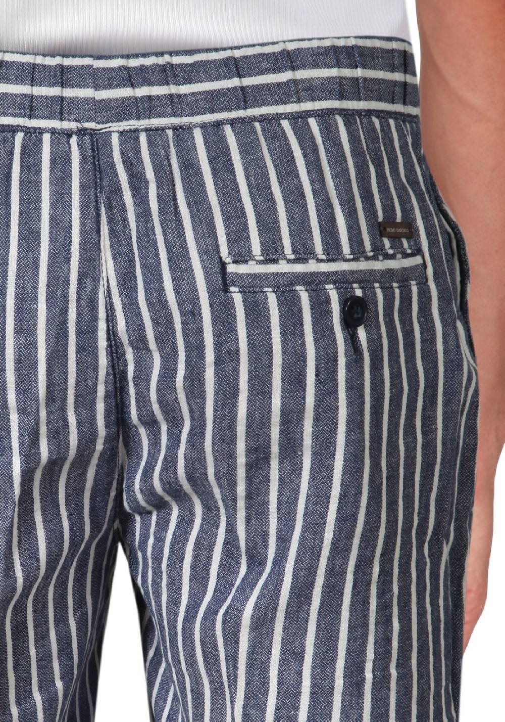 Primo Emporio Bermuda rigato con laccio in Lino Nuovo
