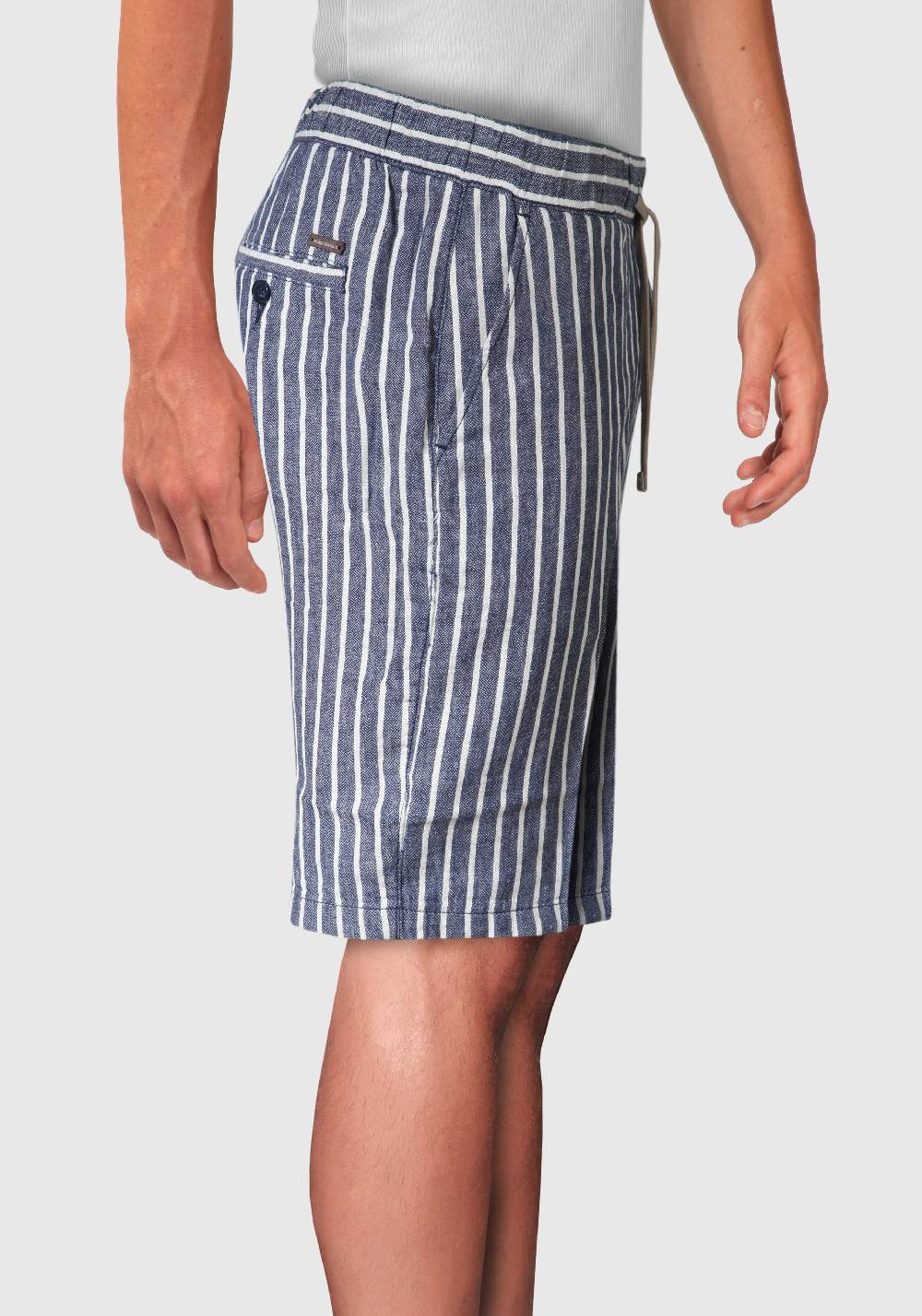 Primo Emporio Bermuda rigato con laccio in Lino Nuovo