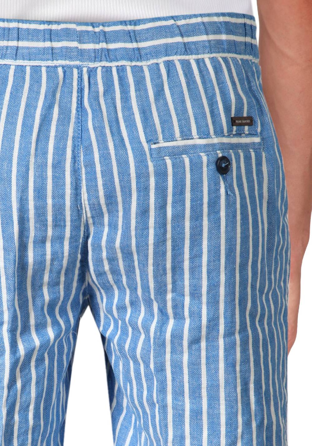 Primo Emporio Bermuda rigato con laccio in Lino Vendita