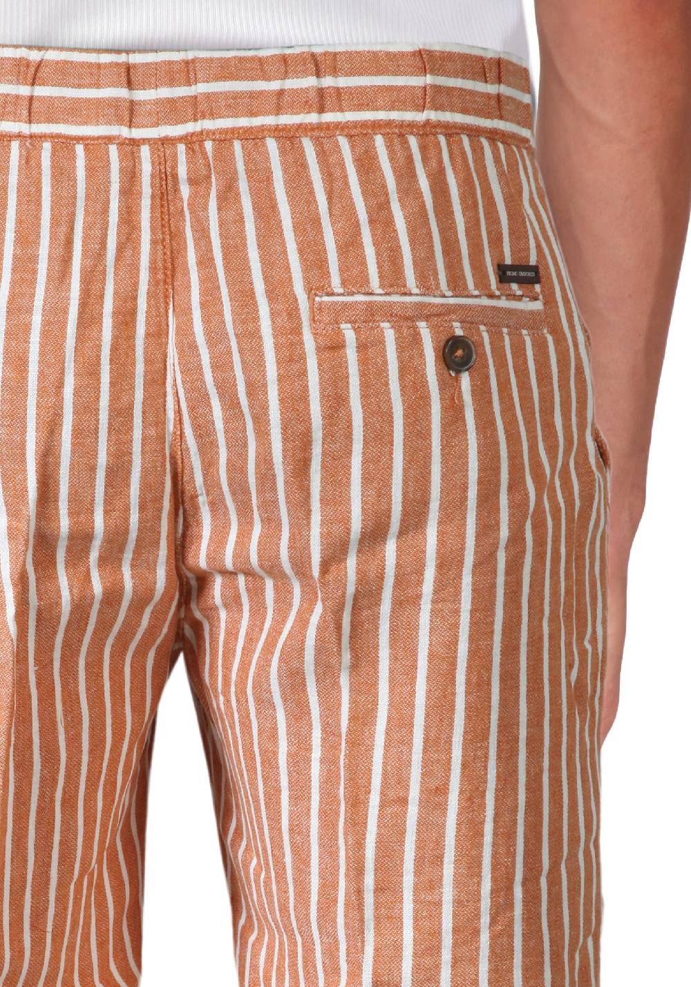 Primo Emporio Bermuda rigato con laccio in Lino Promozione