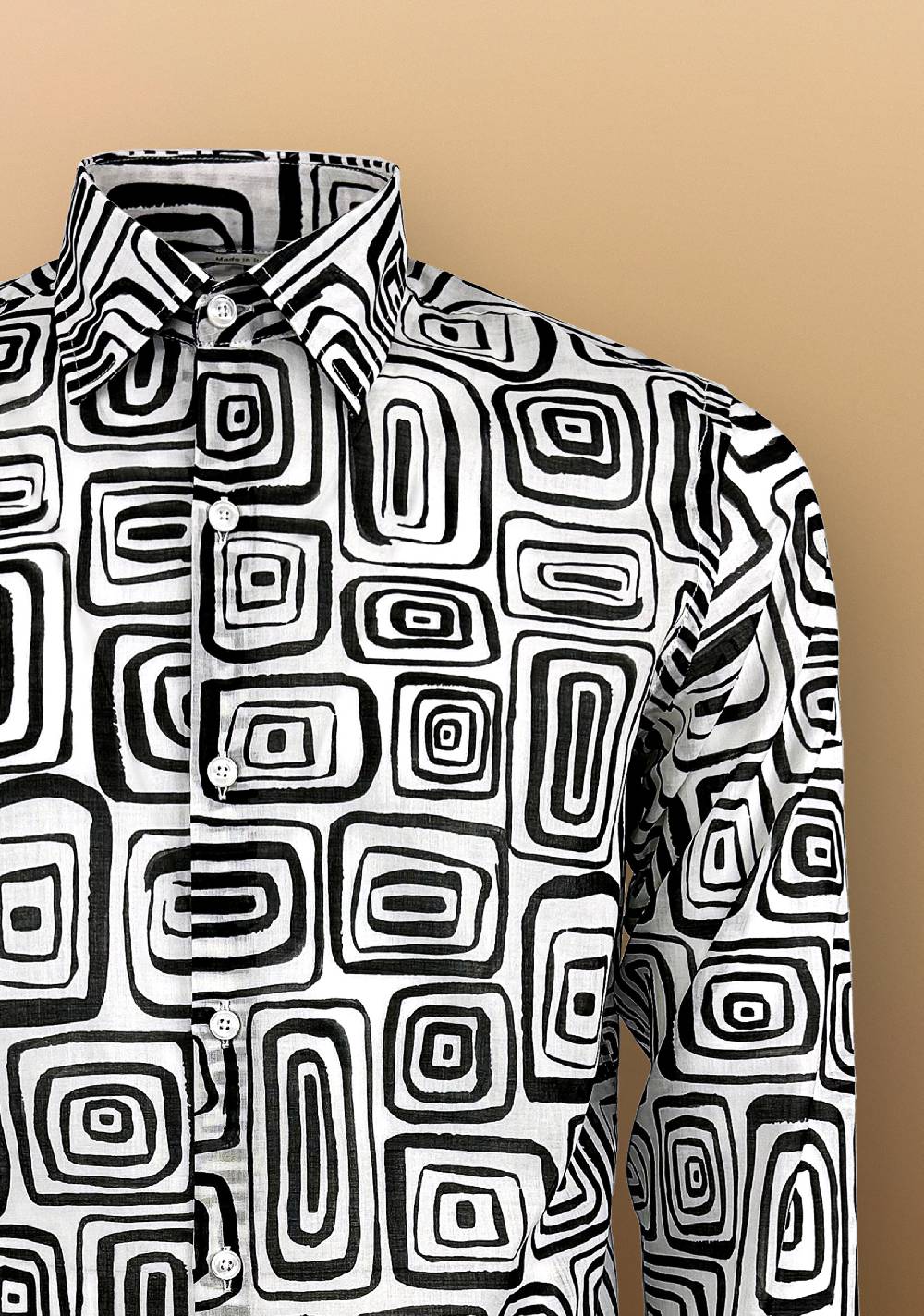 Primo Emporio Camicia in Mussola di cotone con stampa Nero&Bianco Affare Del Giorno