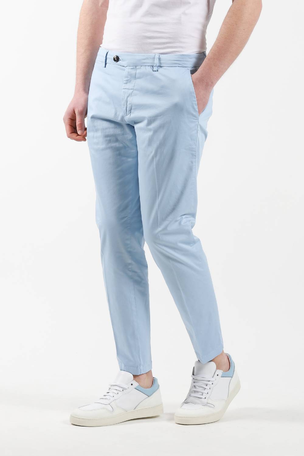 Primo Emporio Pantalone chinos tasca America - Celeste Economico