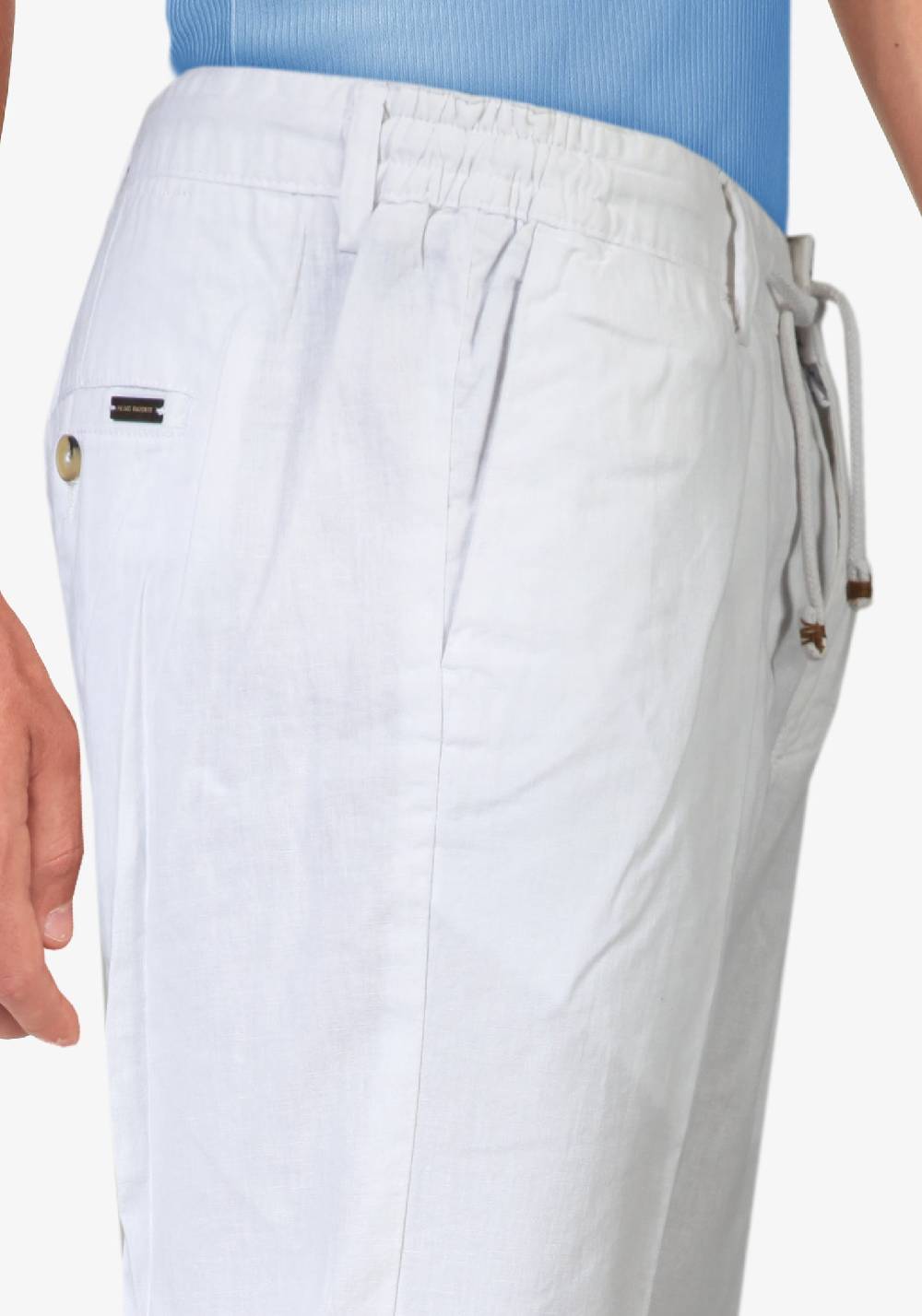 Primo Emporio Pantalone con Laccio e Bottoni - Bianco Outlet
