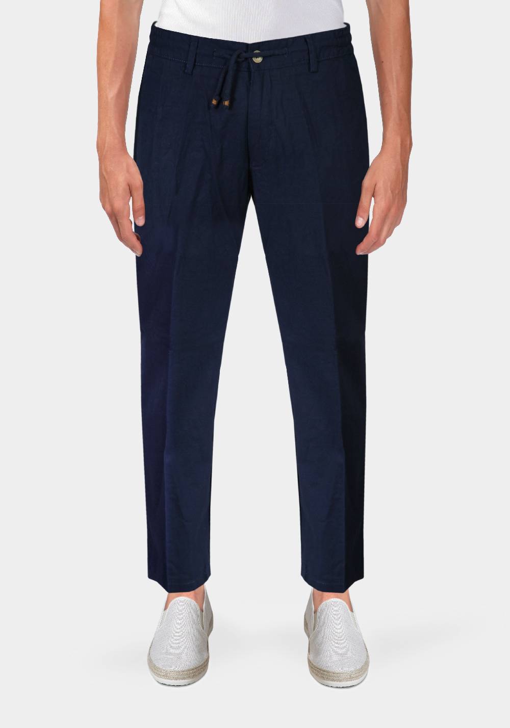 Primo Emporio Pantalone con Laccio e Bottoni - Blue In Vendita