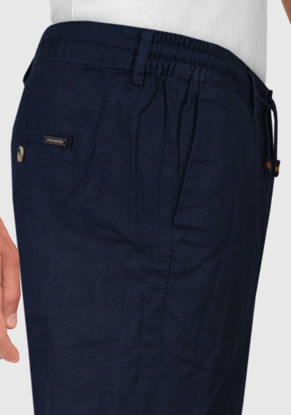 Primo Emporio Pantalone con Laccio e Bottoni - Blue In Vendita