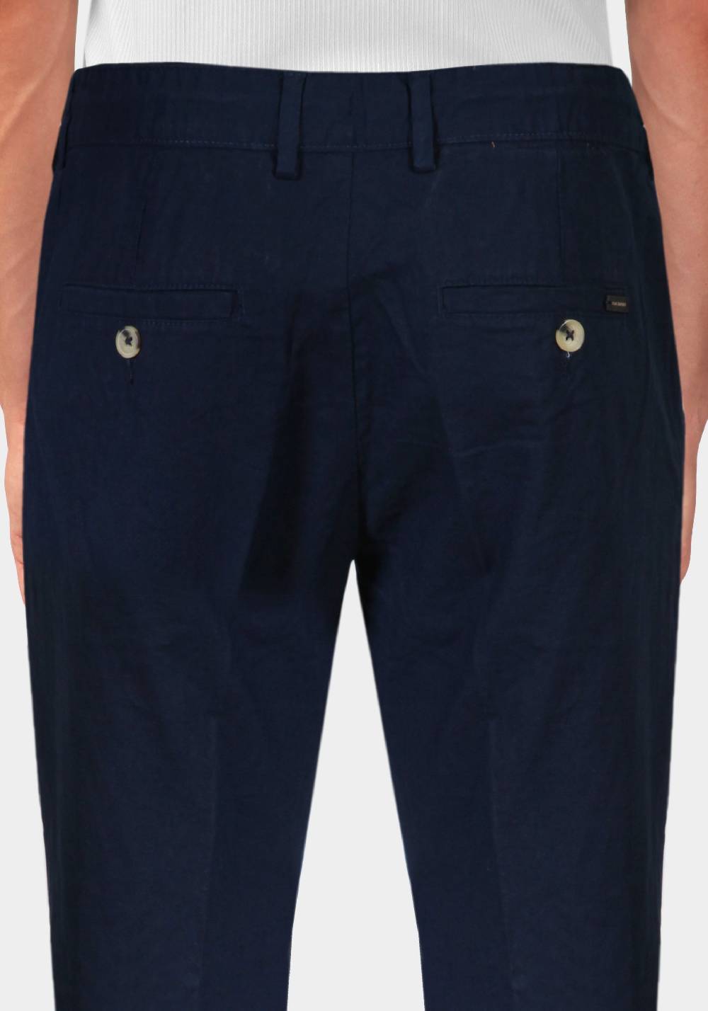 Primo Emporio Pantalone con Laccio e Bottoni - Blue In Vendita