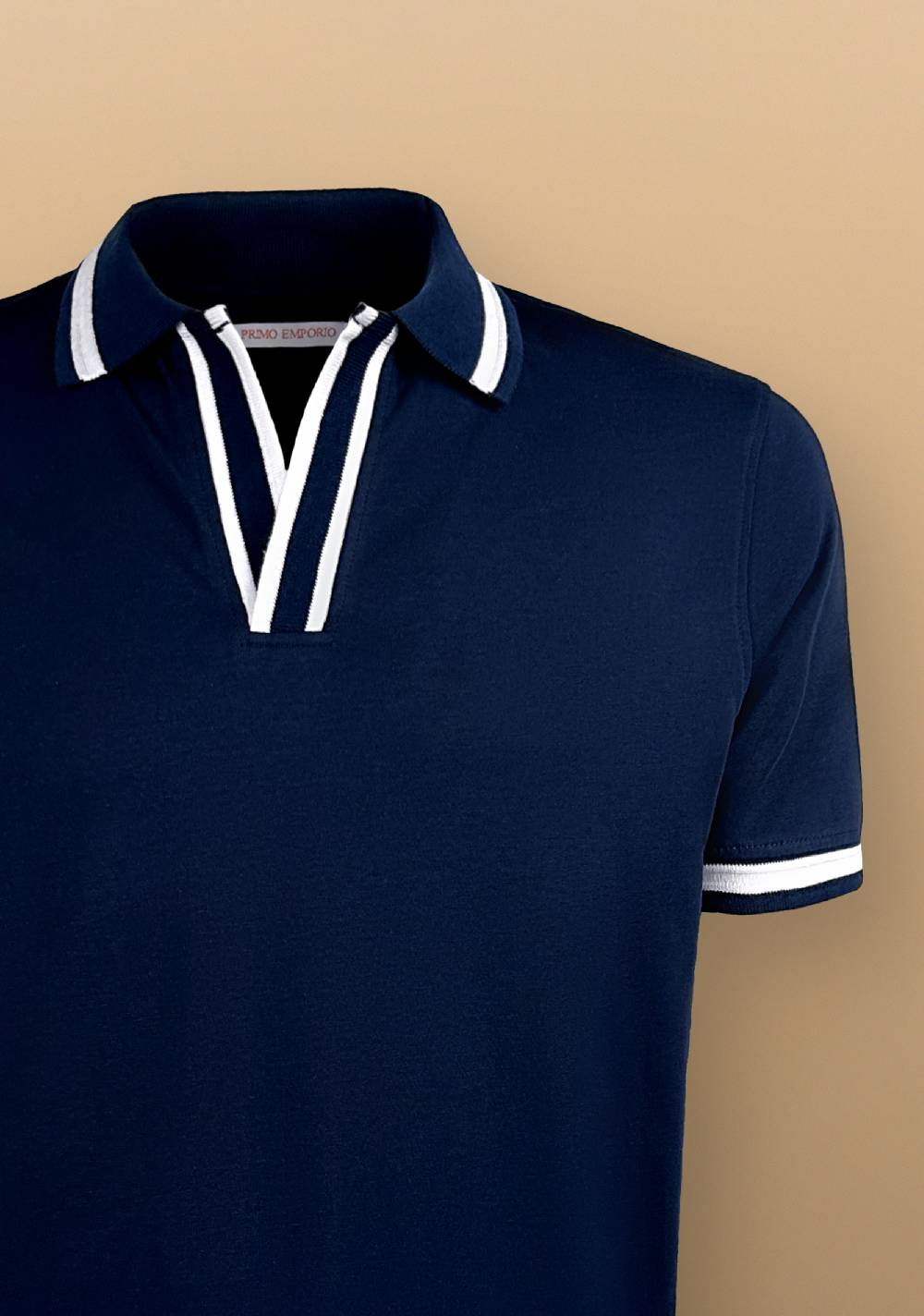 Primo Emporio Polo senza bottoni con riga a contrasto Qualità