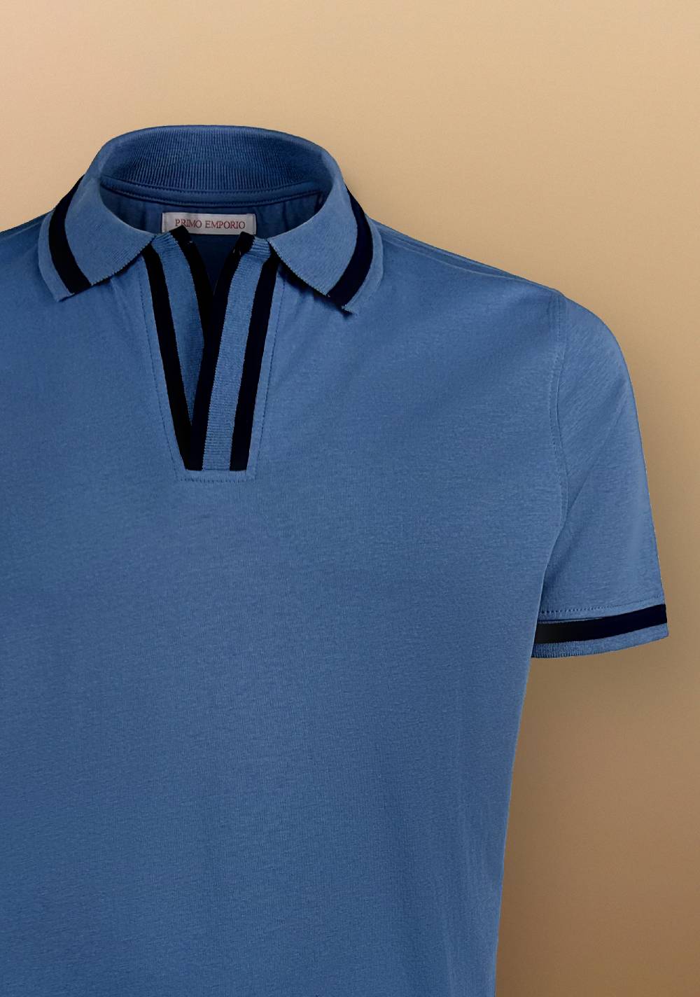 Primo Emporio Polo senza bottoni con riga a contrasto Vendita