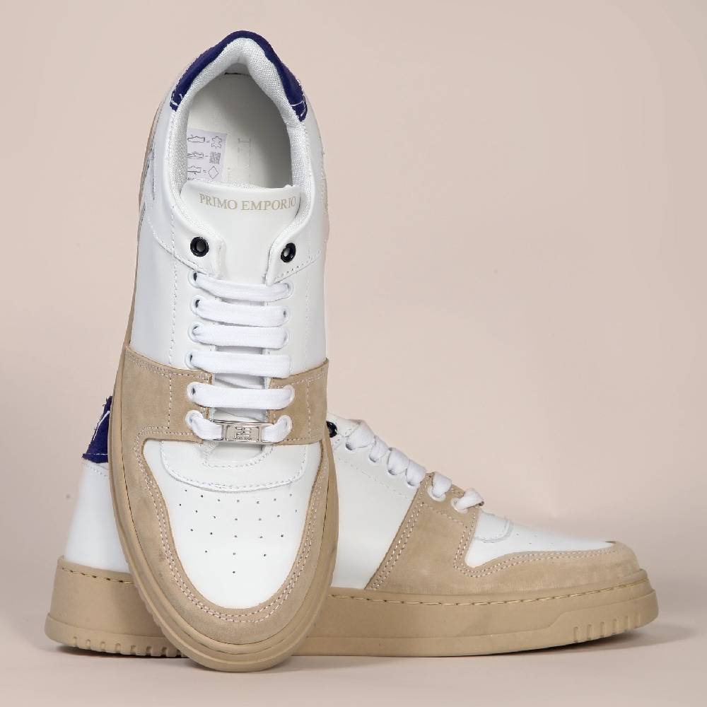 Primo Emporio Sneakers in pelle con banda in camoscio Vendita Calda