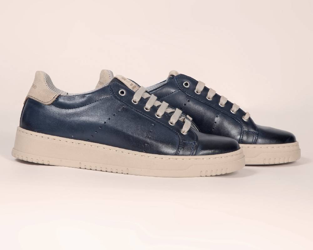 Primo Emporio Sneakers in pelle contrasto giallo interno Vendita Economica