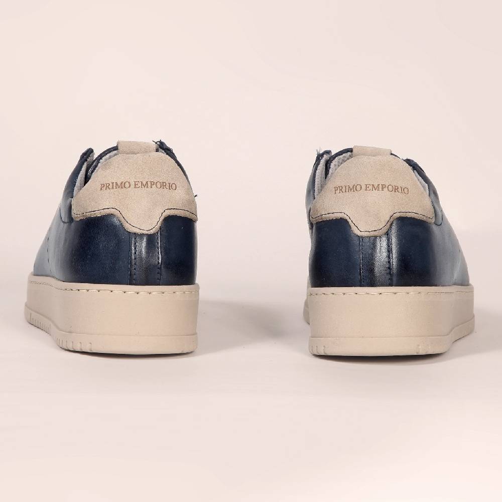 Primo Emporio Sneakers in pelle contrasto giallo interno Vendita Economica