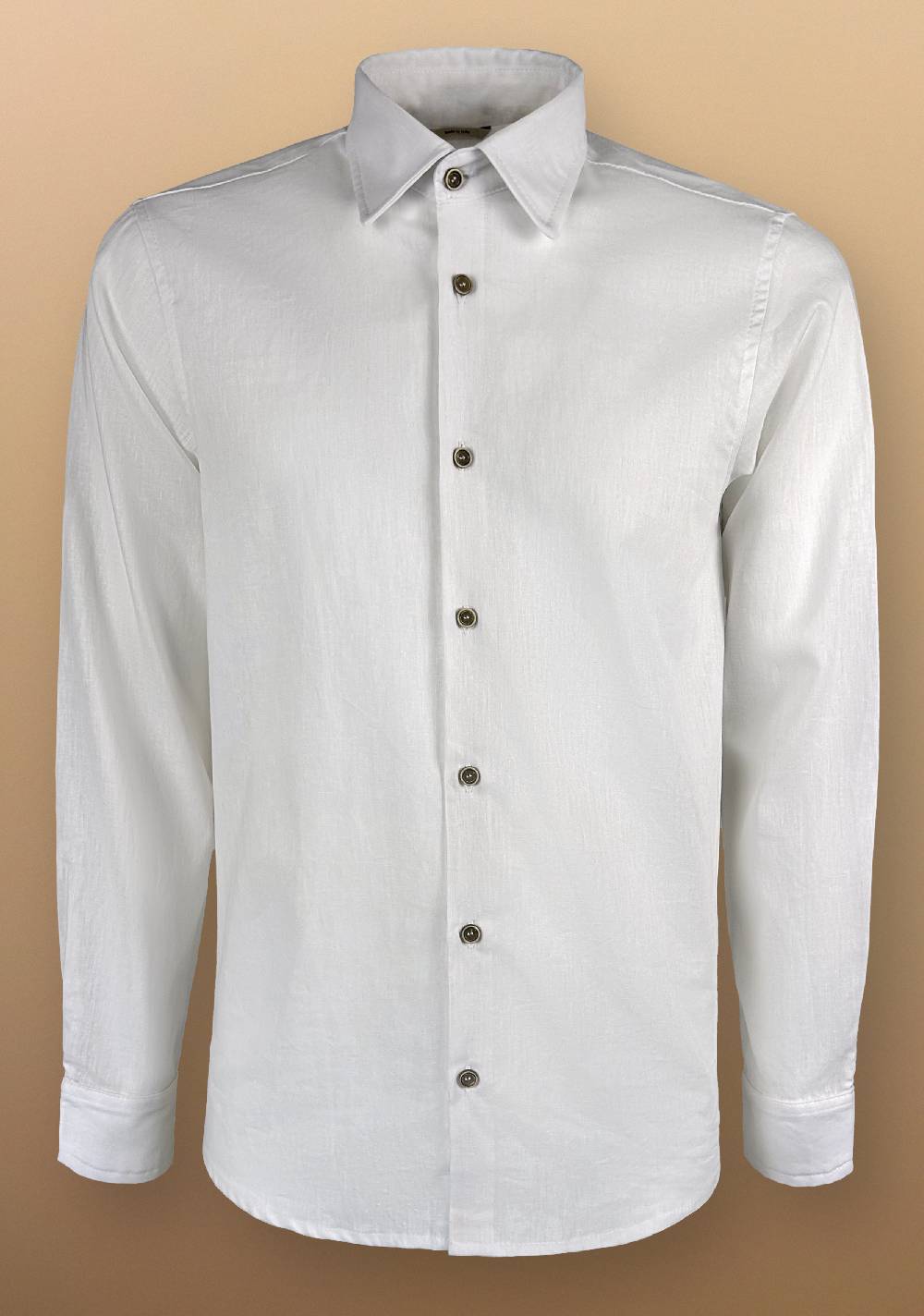 Primo Emporio Camicia Lino Manica Lunga Collo francese Nuovo