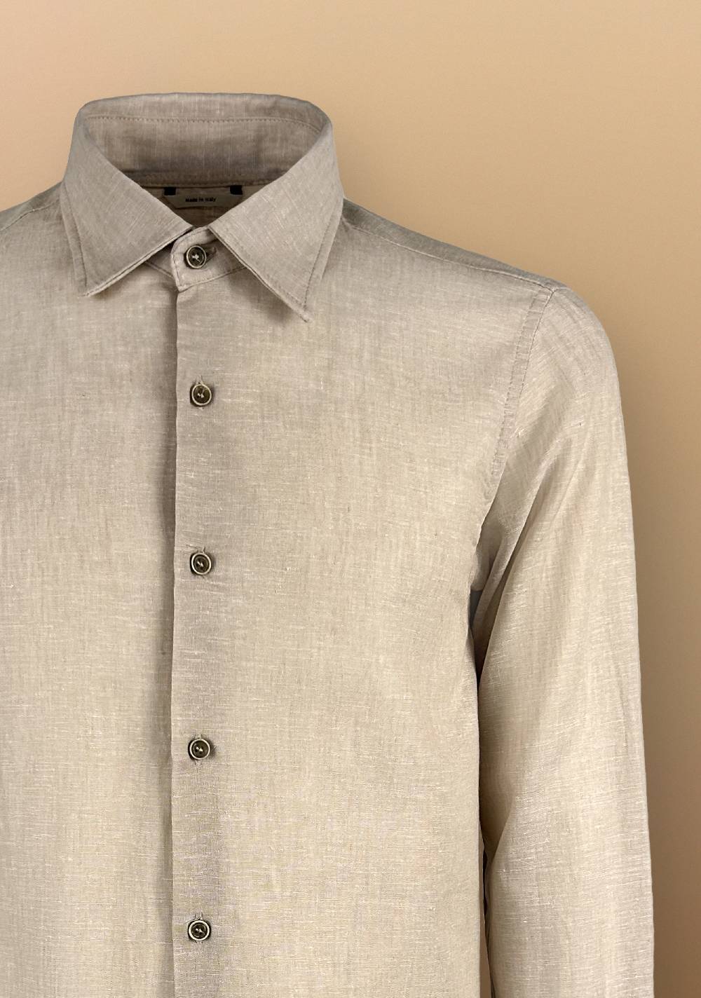 Primo Emporio Camicia Lino Manica Lunga Collo francese Qualità
