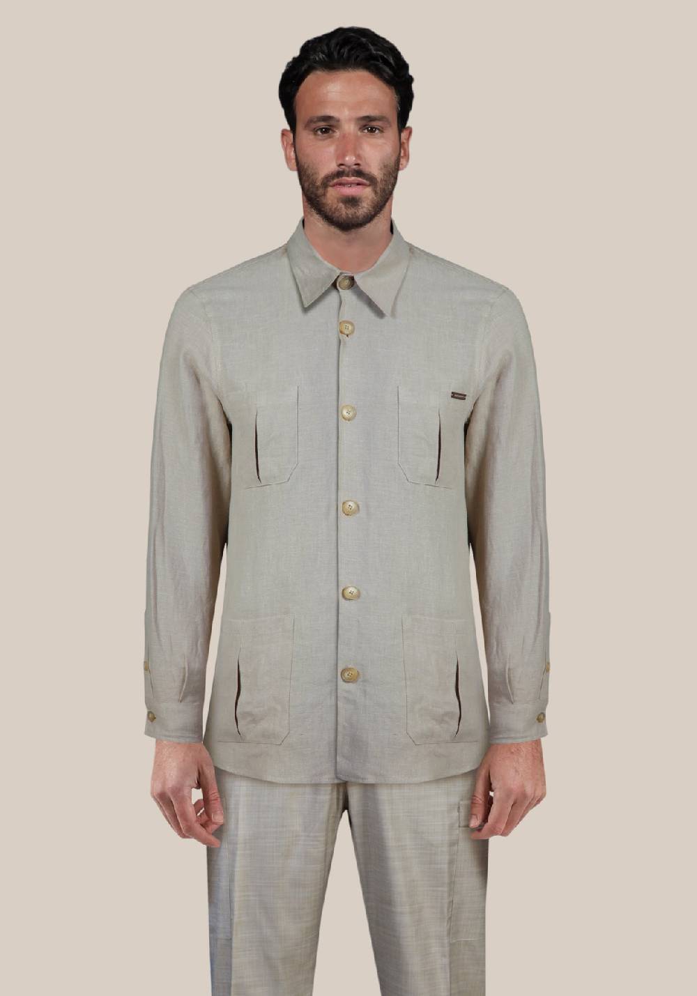 Primo Emporio Giacca Camicia in Lino Spedizione Gratuita