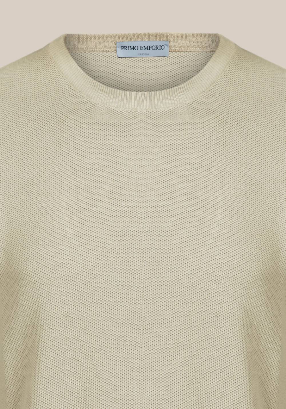 Primo Emporio Maglia giro collo tessitura punto riso Prezzo Ridotto