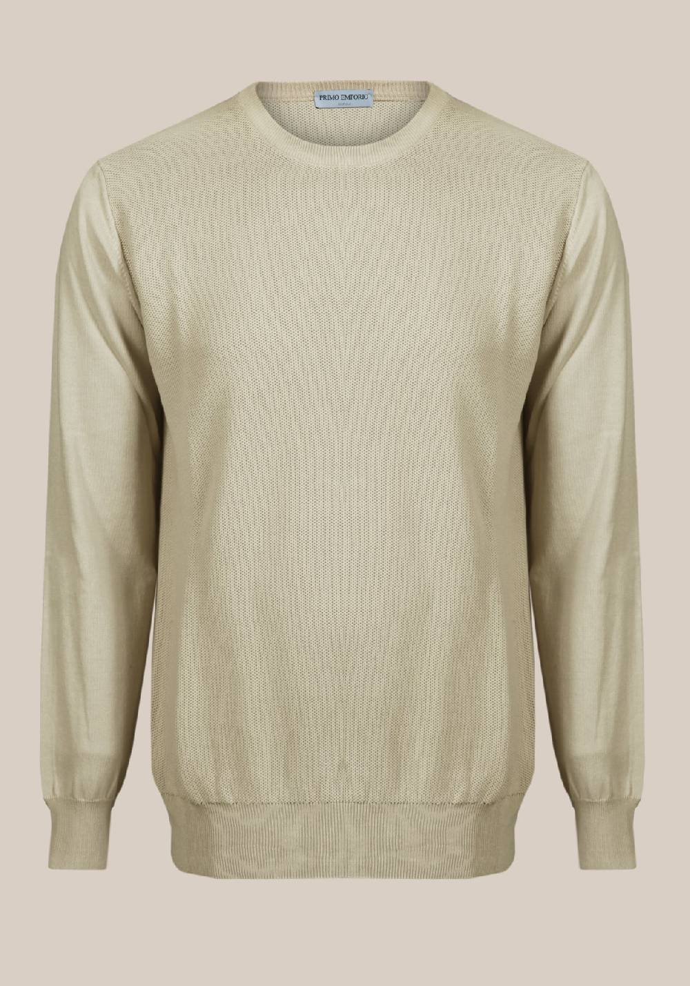 Primo Emporio Maglia giro collo tessitura punto riso Prezzo Ridotto