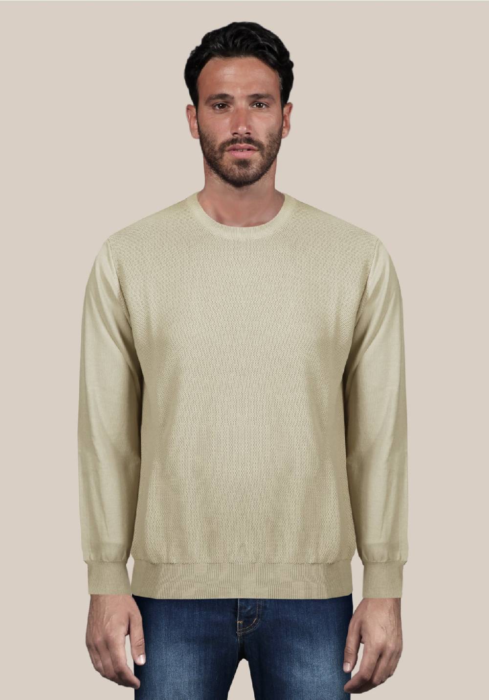 Primo Emporio Maglia giro collo tessitura punto riso Prezzo Ridotto
