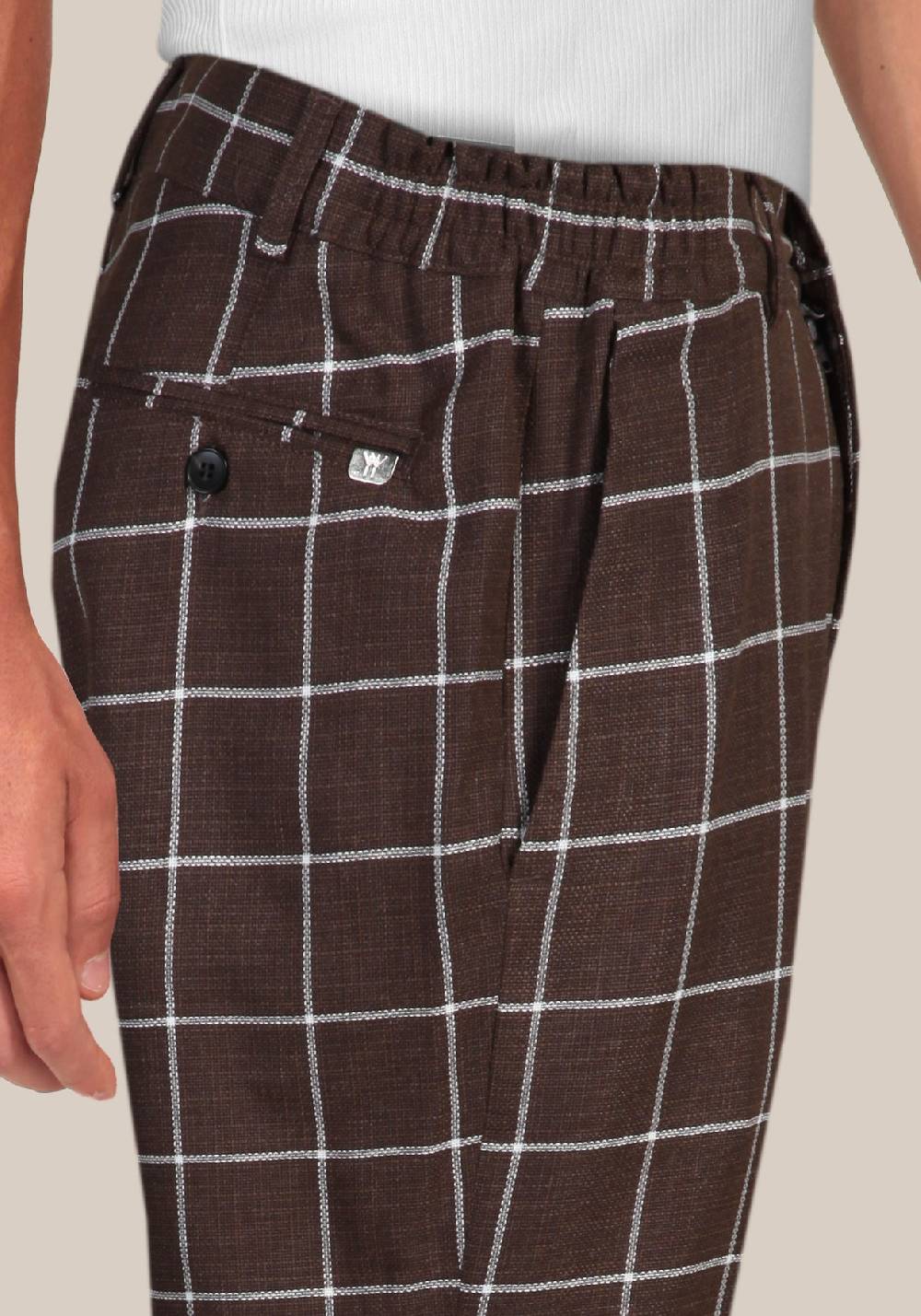 Primo Emporio Pantalone in Cotone con quadro Grande Negozio