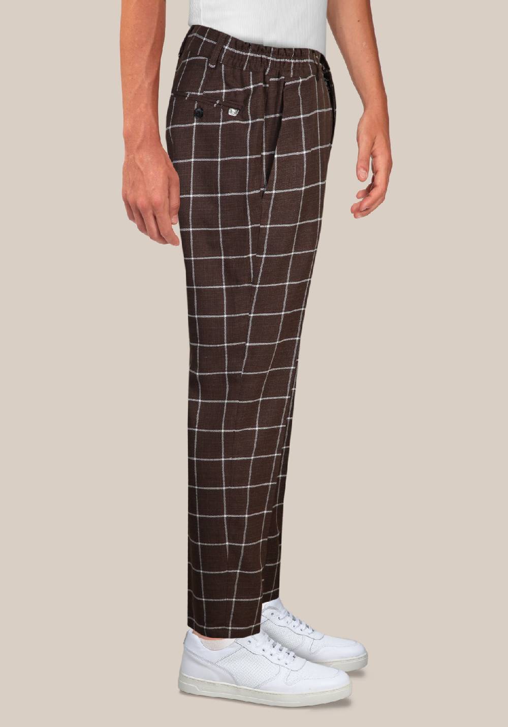 Primo Emporio Pantalone in Cotone con quadro Grande Negozio