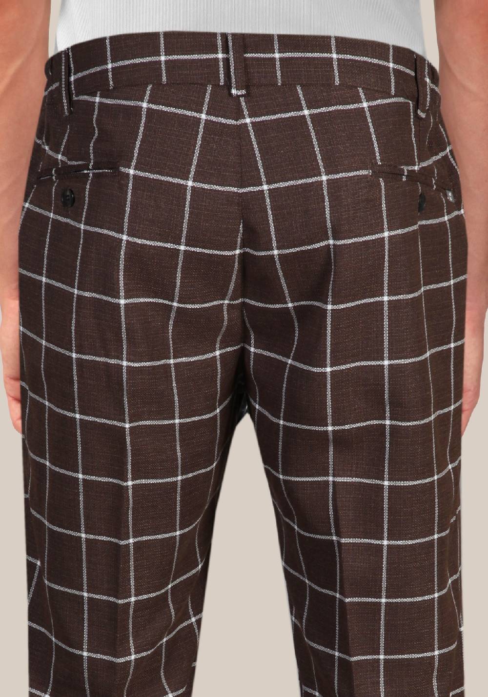 Primo Emporio Pantalone in Cotone con quadro Grande Negozio