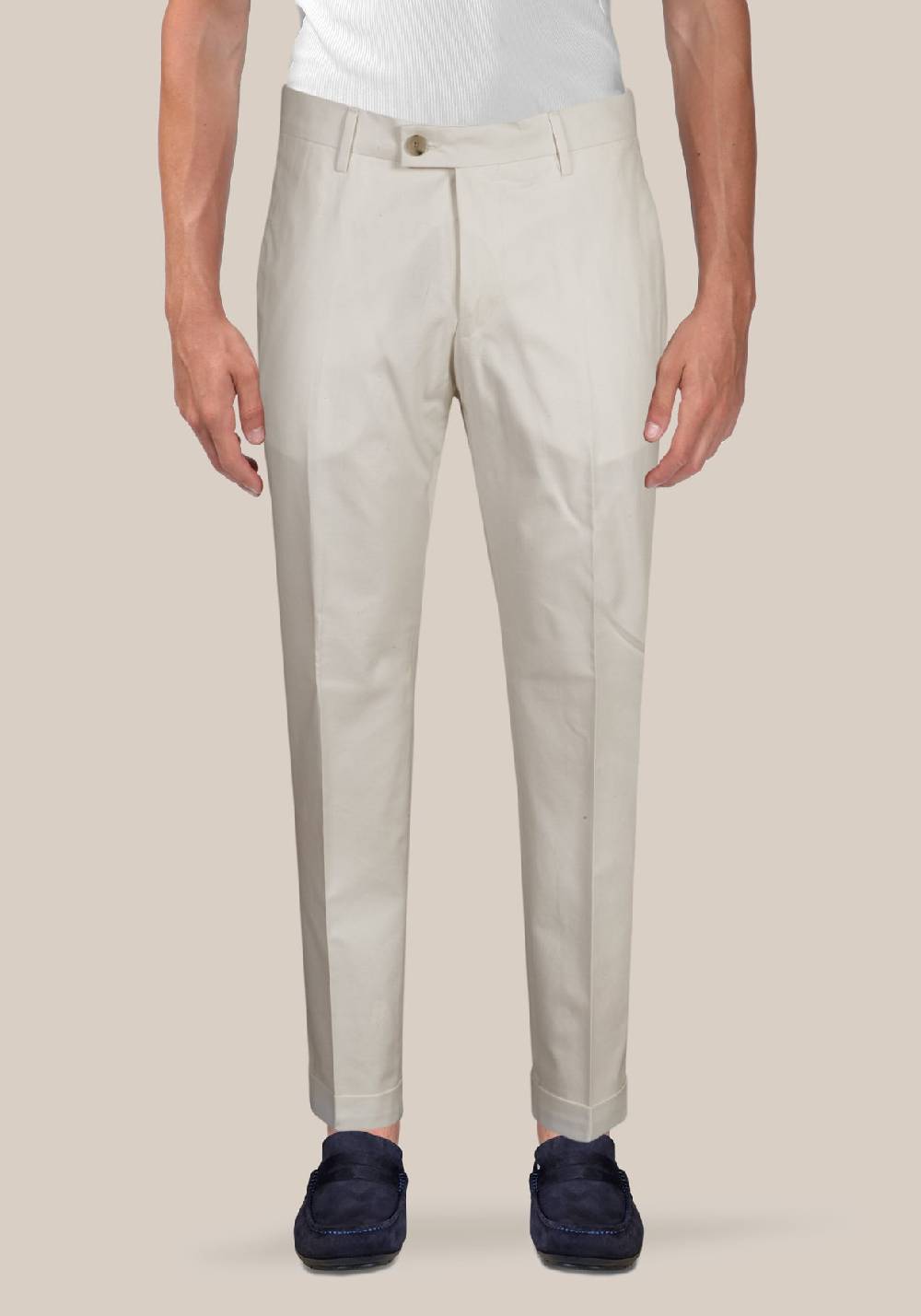 Primo Emporio Pantalone in Cotone Panna In Saldo