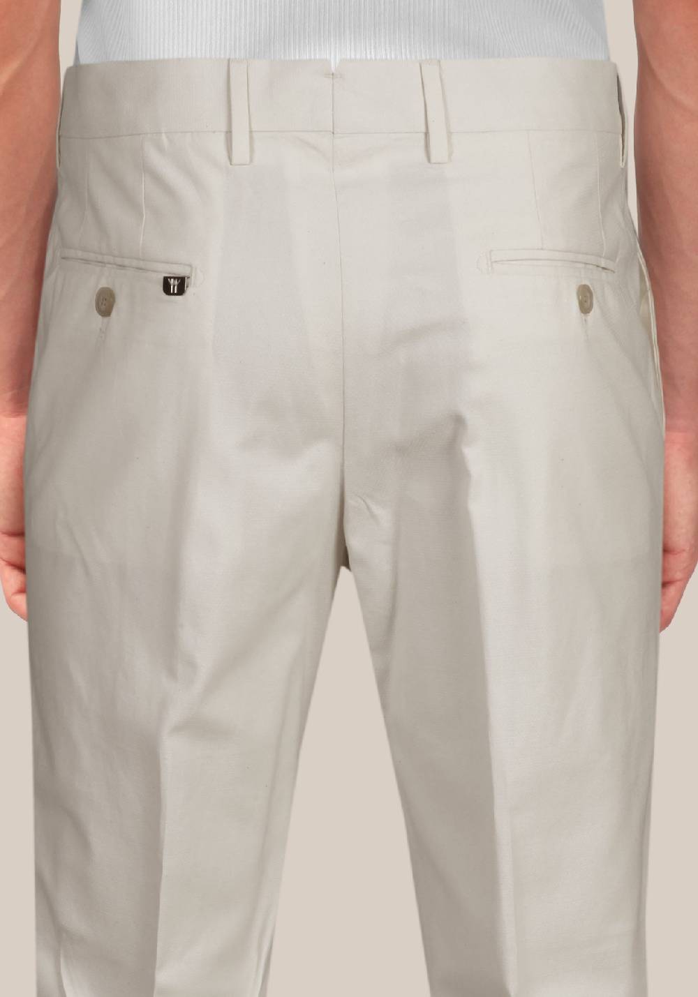 Primo Emporio Pantalone in Cotone Panna In Saldo