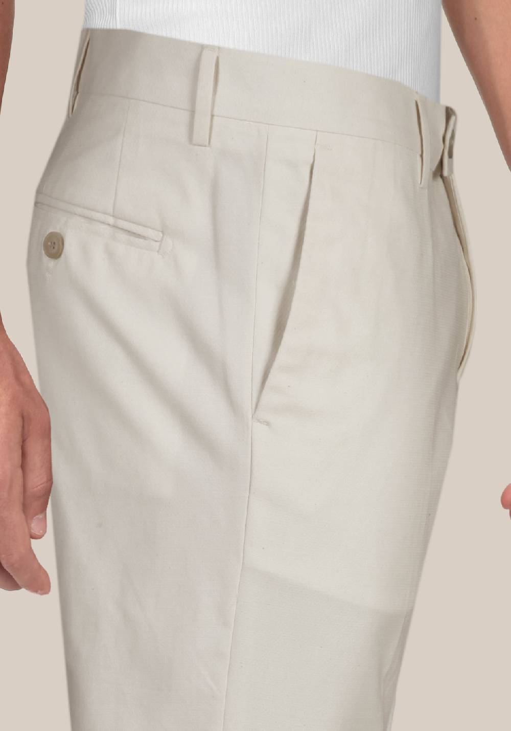Primo Emporio Pantalone in Cotone Panna In Saldo