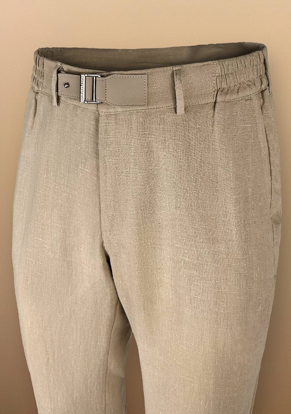 Primo Emporio Pantalone in Lino con cinturino in Ecopelle Italy