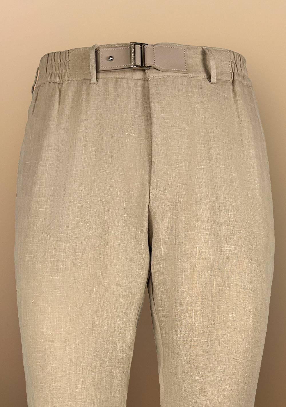 Primo Emporio Pantalone in Lino con cinturino in Ecopelle Italy