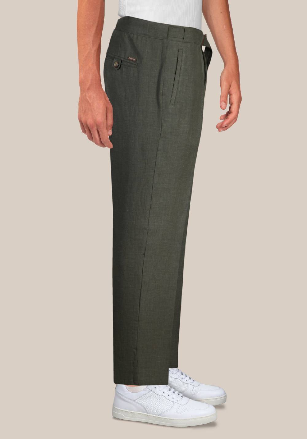 Primo Emporio Pantalone in lino con fibia Italia