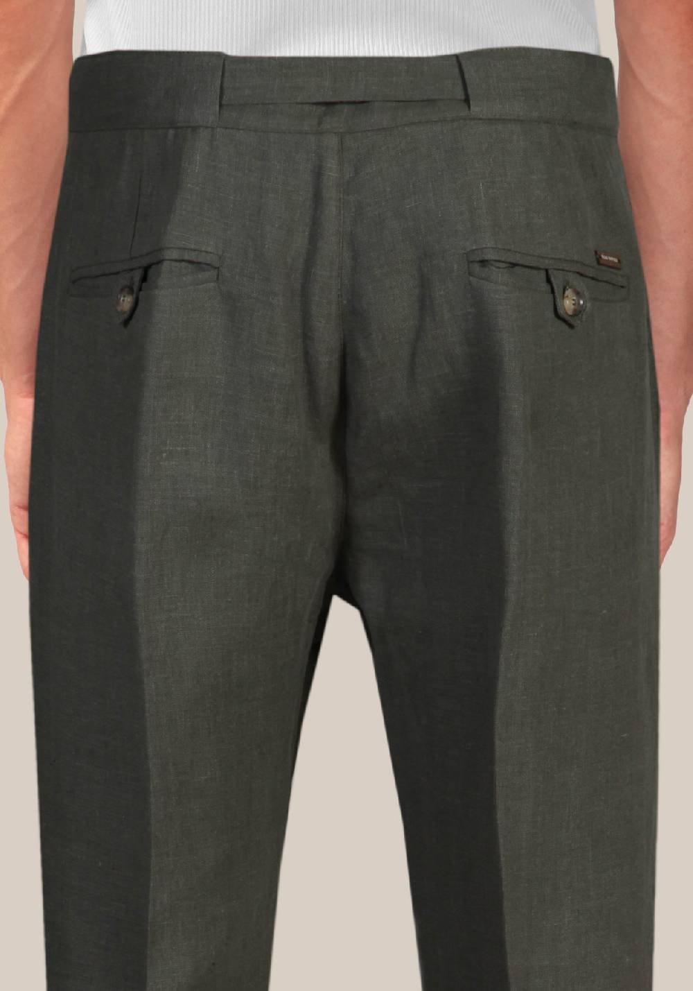 Primo Emporio Pantalone in lino con fibia Italia