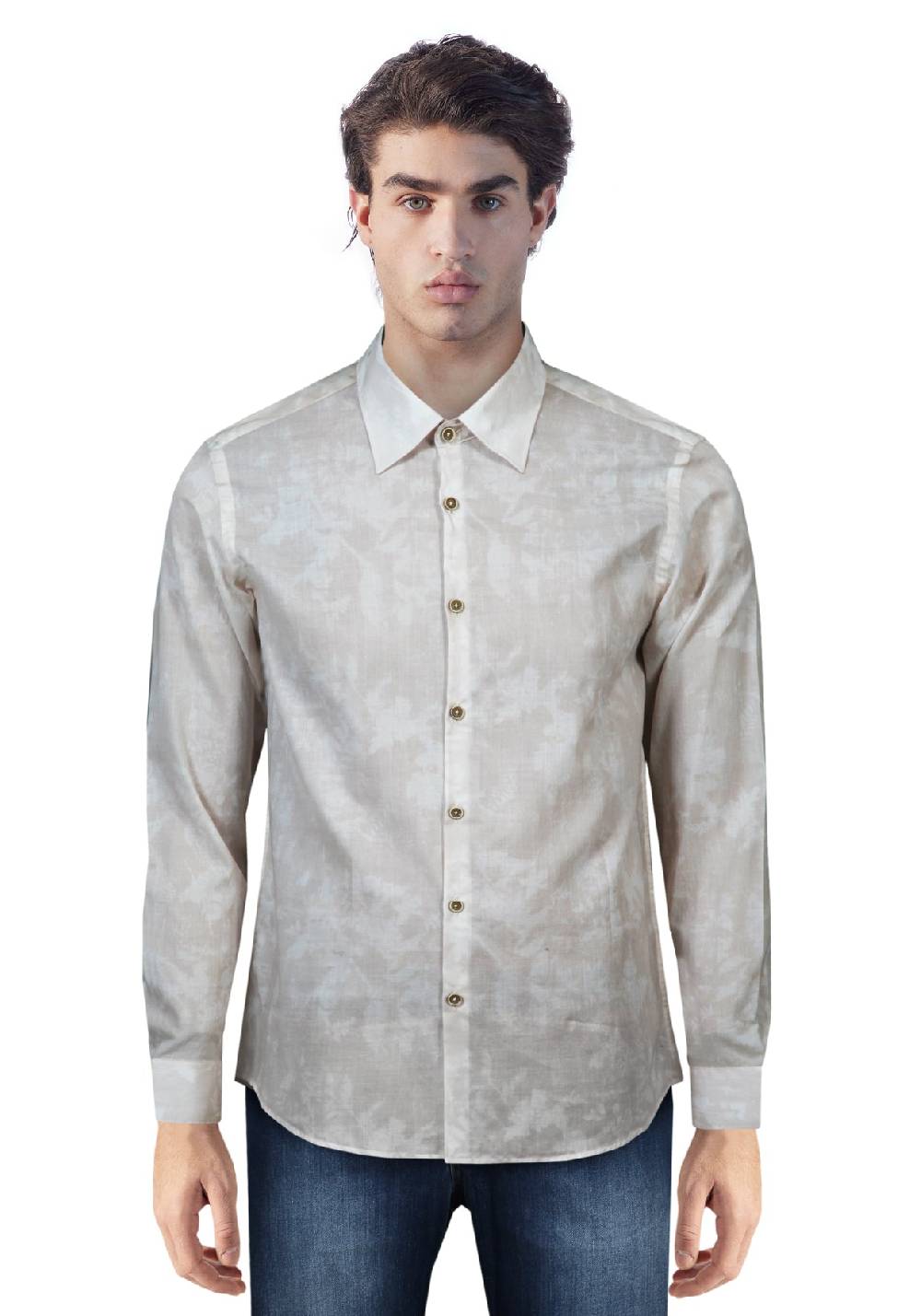 Primo Emporio Camicia in Cotone Fantasia astratta Esporta salva