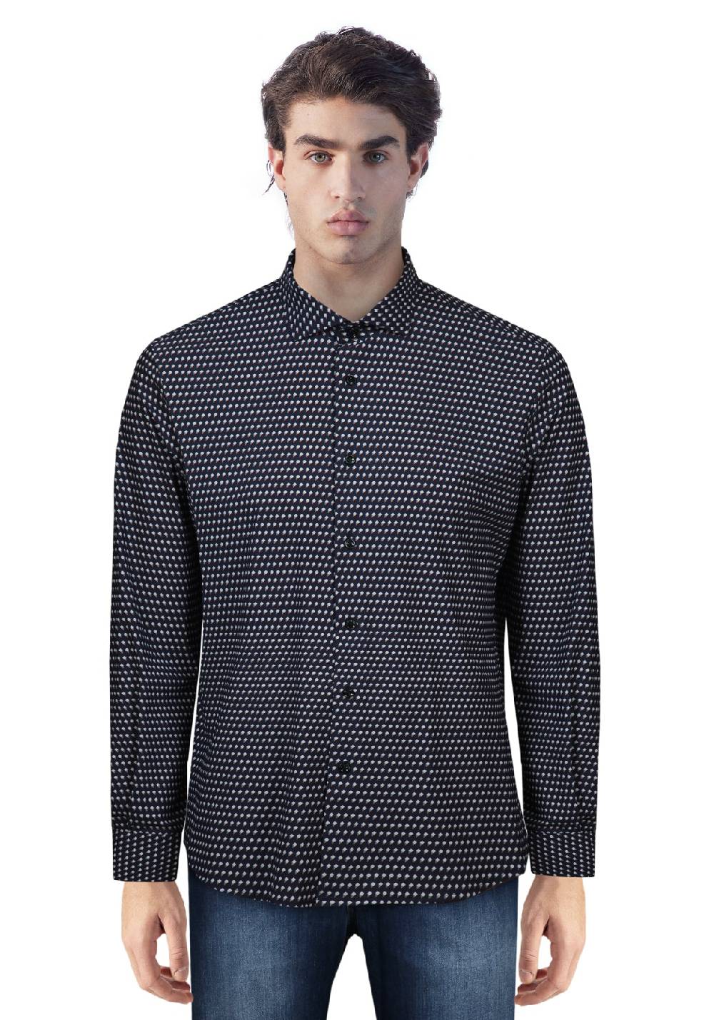 Primo Emporio Camicia in Poliammide Micro Fantasia In Linea
