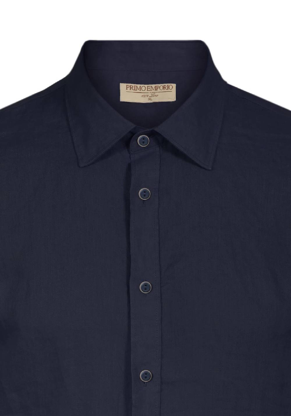 Primo Emporio Camicia Lino Mezza Manica - Blue Affare Del Giorno