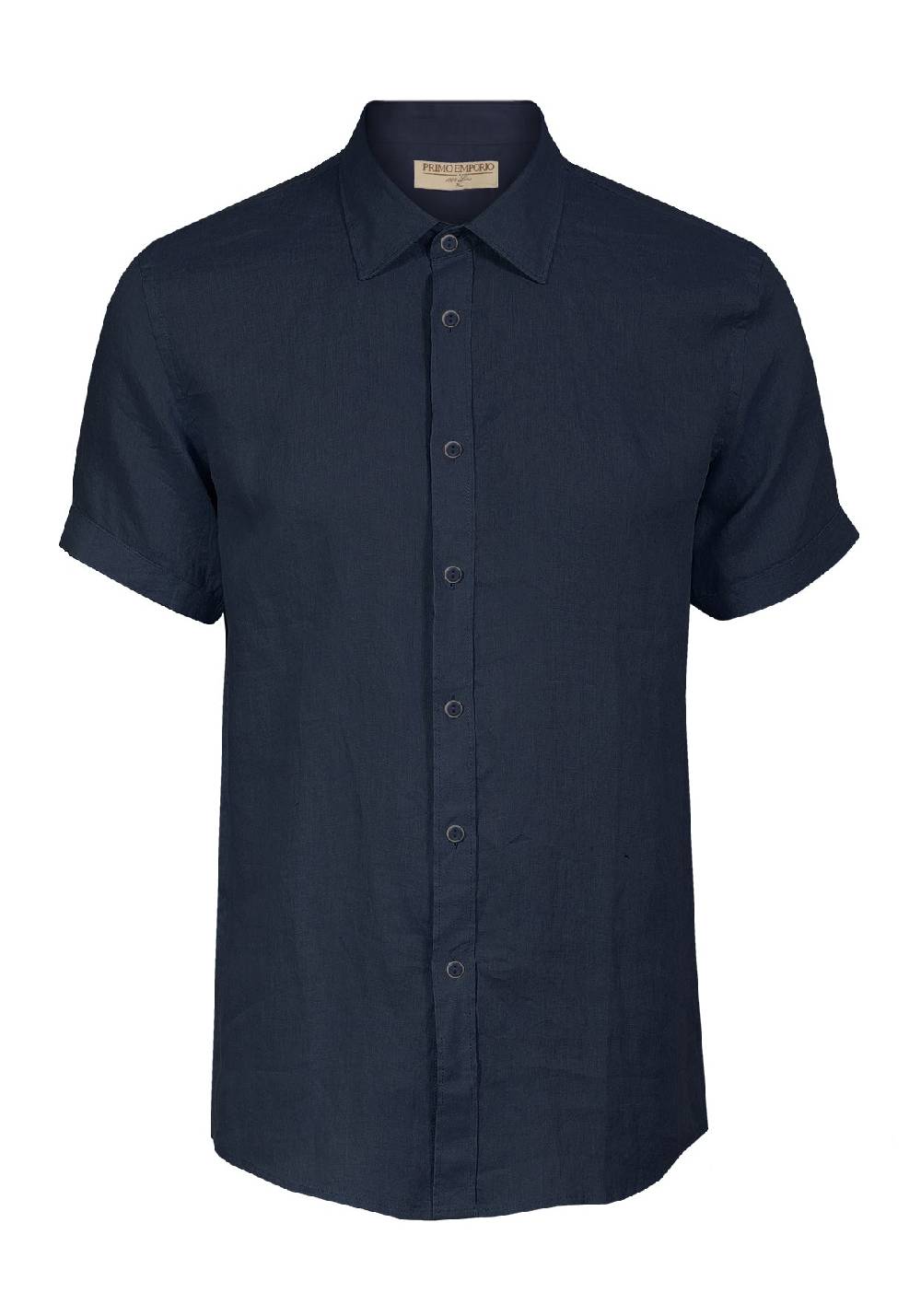 Primo Emporio Camicia Lino Mezza Manica - Blue Affare Del Giorno