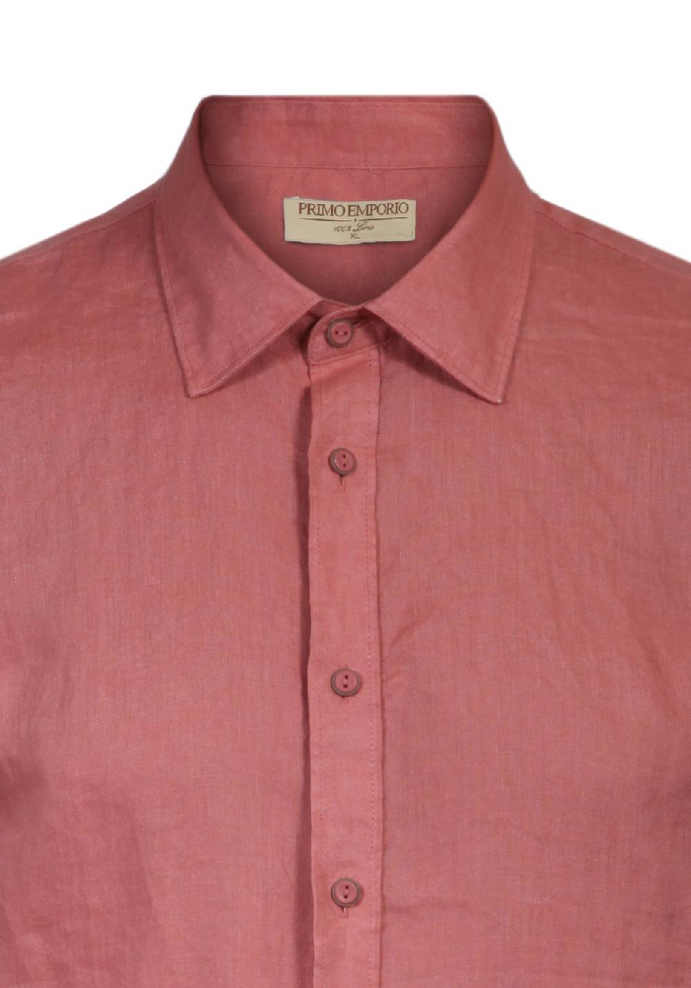 Primo Emporio Camicia Lino Mezza Manica - Mattone Prezzo Ridotto
