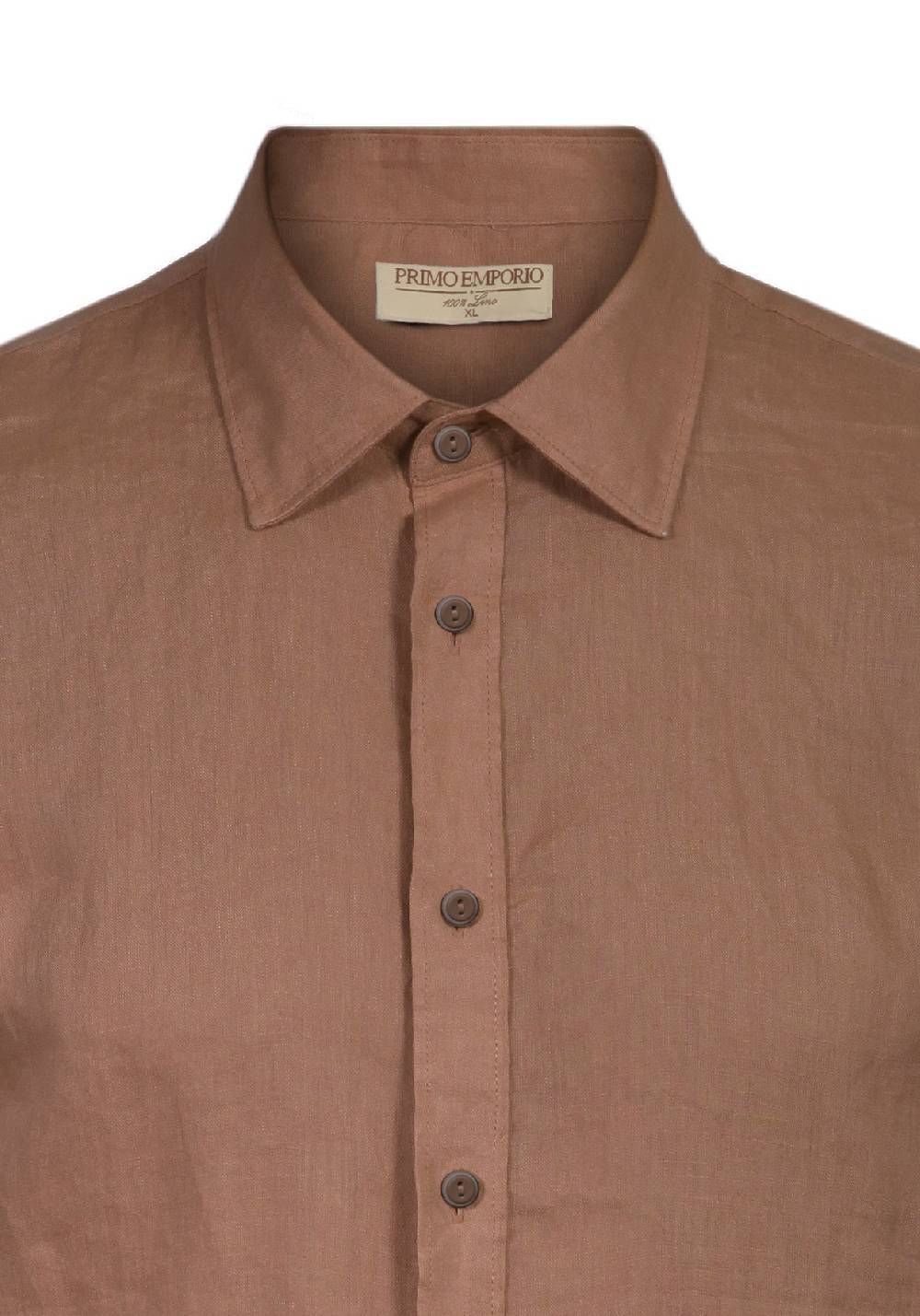 Primo Emporio Camicia Lino Mezza Manica - Tabacco Sottocosto