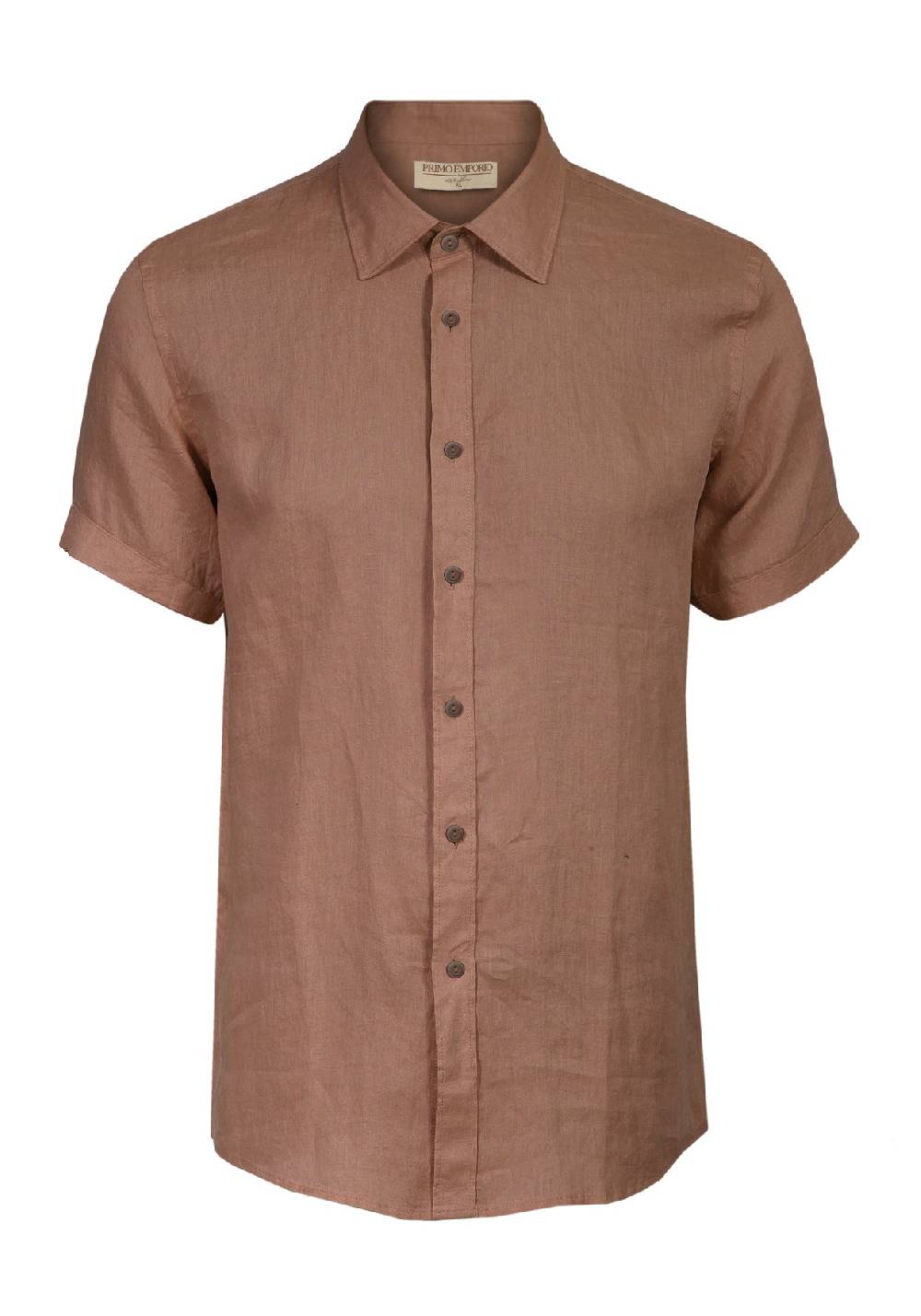 Primo Emporio Camicia Lino Mezza Manica - Tabacco Sottocosto