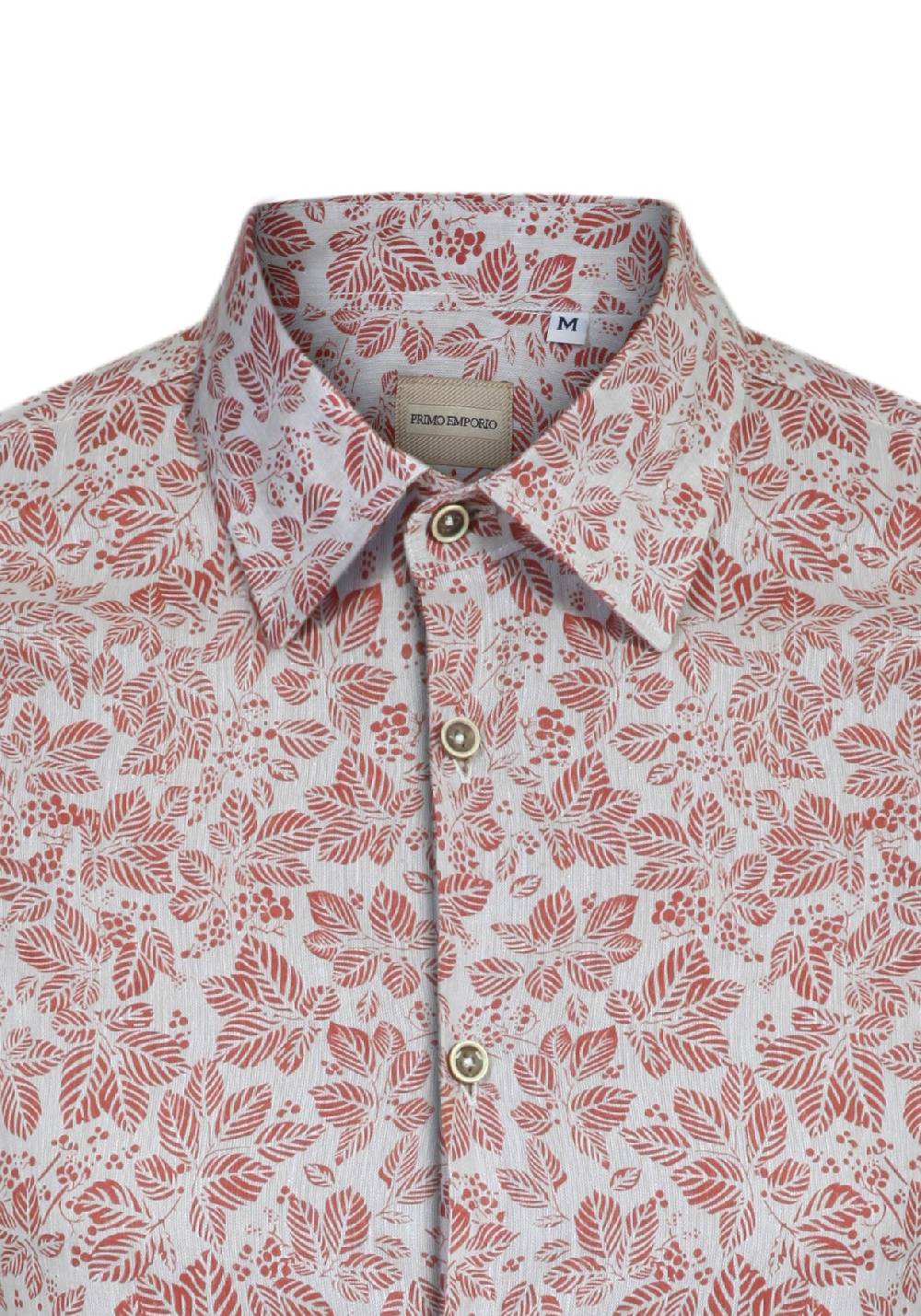 Primo Emporio Camicia manica lunga collo Francese Stampa foglie Novità