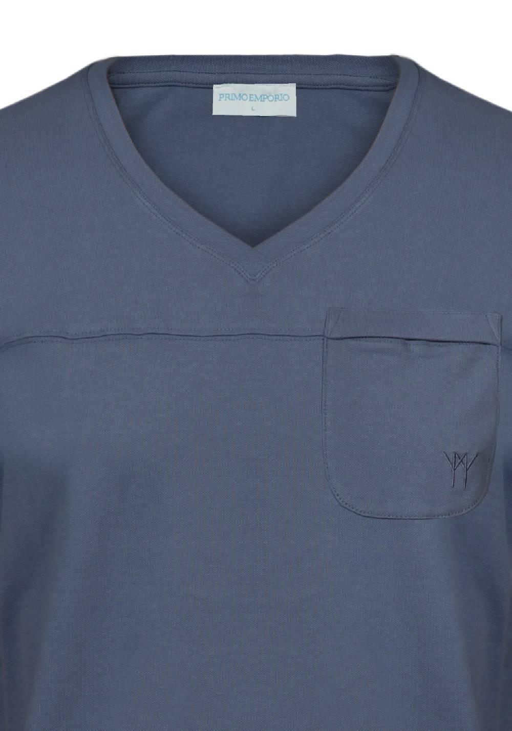 Primo Emporio T-shirt scollo a V con taschino Vendita Economica
