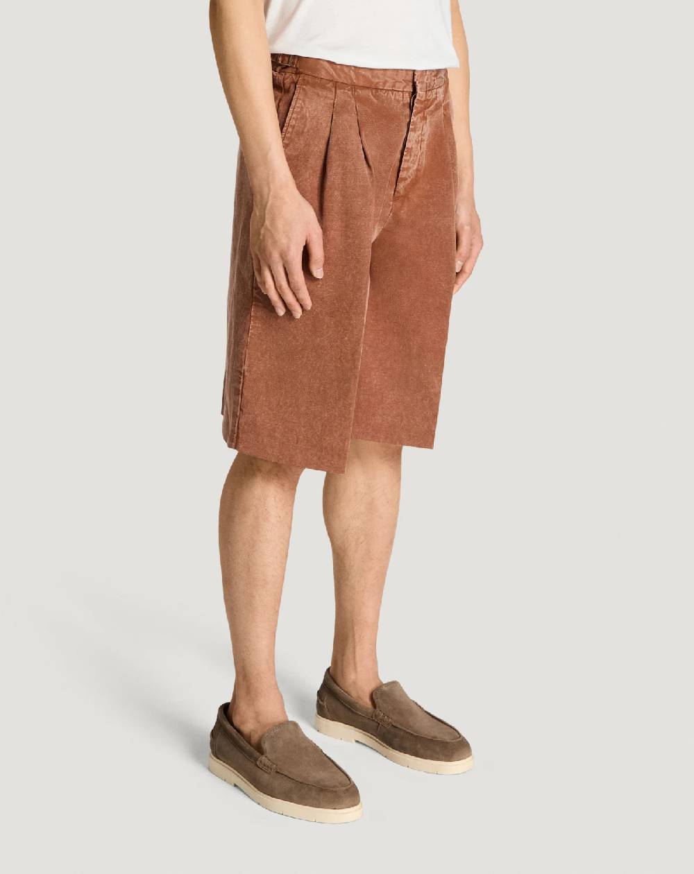 Pt Torino Bermuda in twill di cotone e lino Qualità Garantita