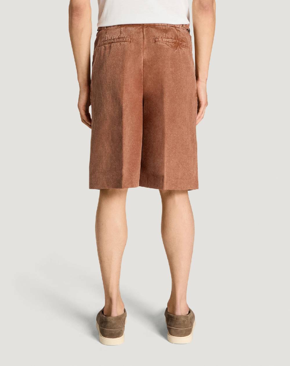 Pt Torino Bermuda in twill di cotone e lino Qualità Garantita