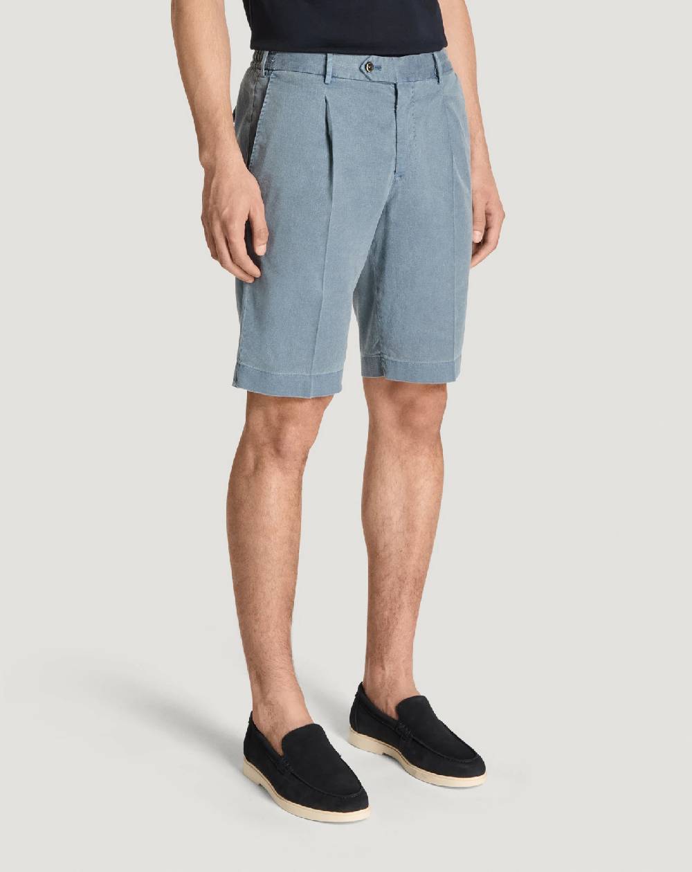 Pt Torino Bermuda in lino stretch délavé Offerta