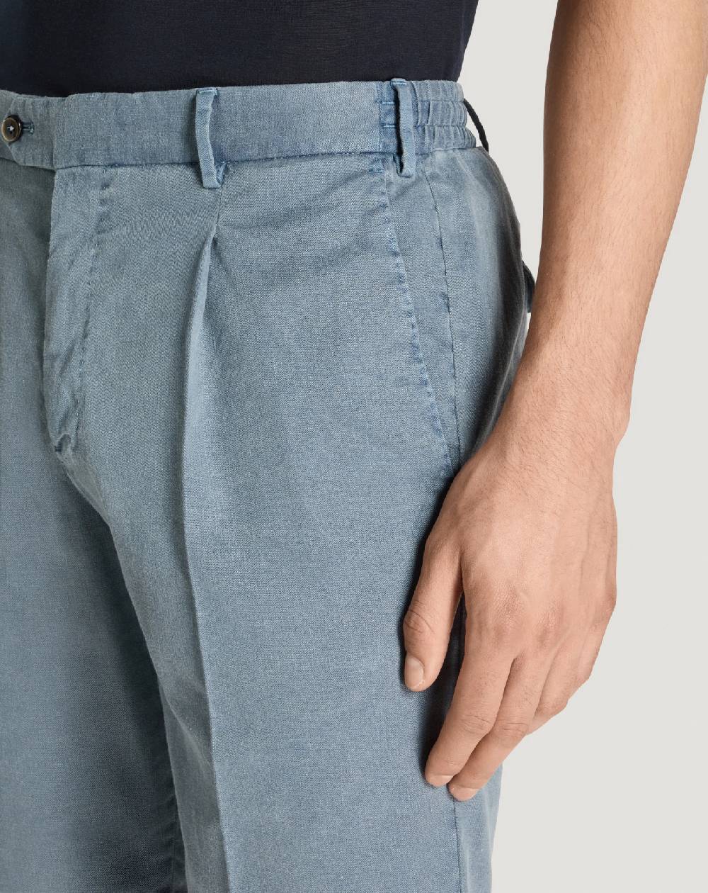 Pt Torino Bermuda in lino stretch délavé Offerta